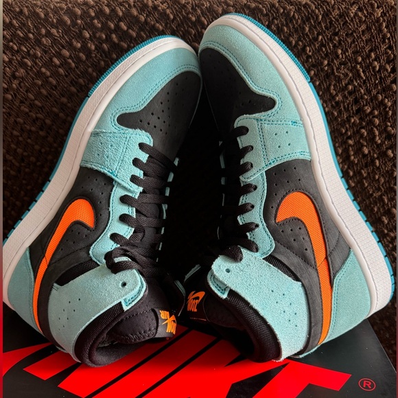 Nike Air Jordan 1 Zoom CMFT 2 | Bleached Aqua Citrus | DV1307-408 | Size 9 Men - Picture 7 of 16